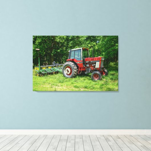 Old International Tractor Canvas Afdruk (Insitu (Houten vloer))