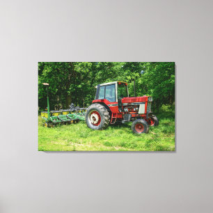 Old International Tractor Canvas Afdruk