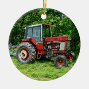 Old International Tractor Keramisch Ornament