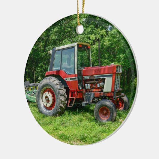 Old International Tractor Keramisch Ornament (Links)