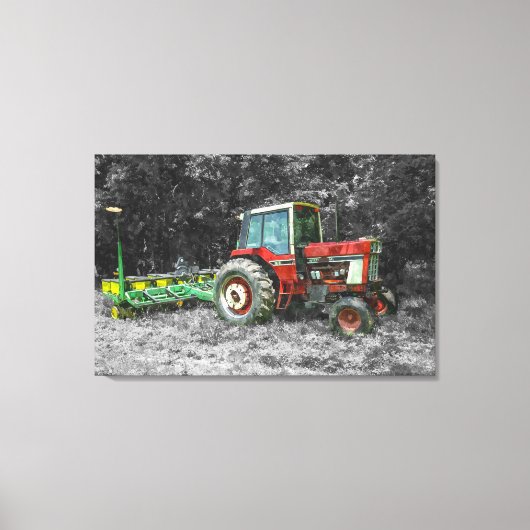 Old International Tractor Painterly Canvas Afdruk (Voorkant)