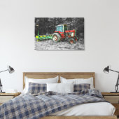 Old International Tractor Painterly Canvas Afdruk (Insitu (Slaapkamer))