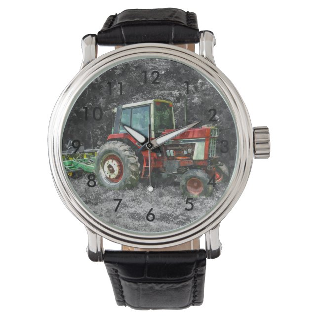 Old International Tractor Painterly Horloge (Voorkant)