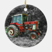 Old International Tractor Painterly Keramisch Ornament (Achterkant)