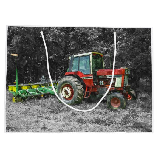 Old International Tractor Painterly Large Cadeautasje (Achterkant)