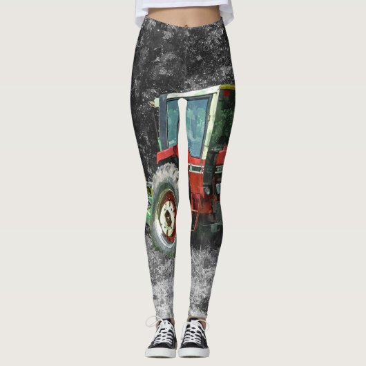 Old International Tractor Painterly Leggings (Voorkant)