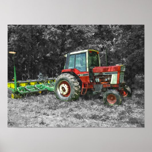 Old International Tractor Painterly Poster (Voorkant)