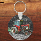 Old International Tractor Painterly Sleutelhanger (Voorkant)