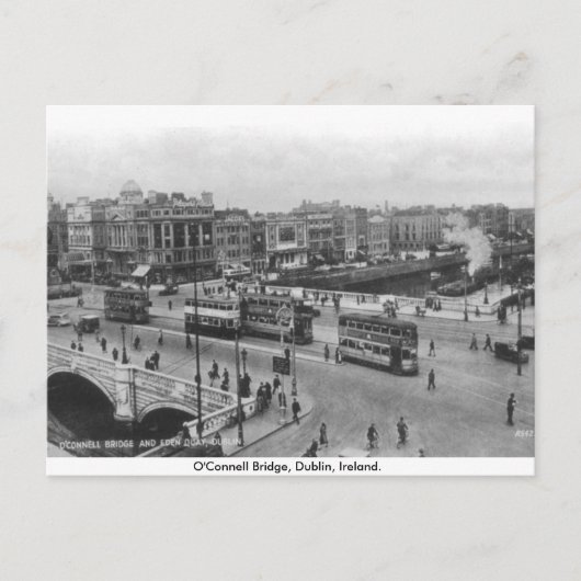 Old Ireland, 1930's O'Connell Bridge, Dublin Briefkaart (Voorkant)