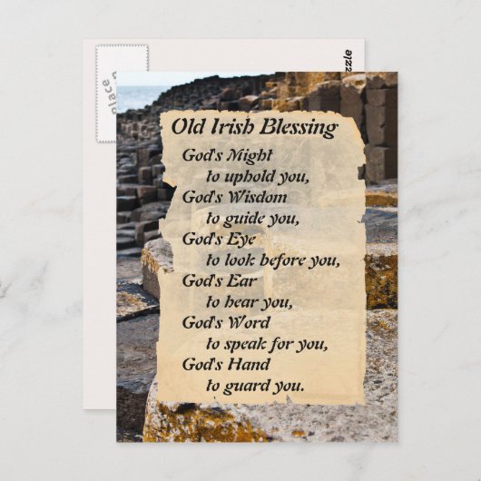 Old Irish Blessing, Giants Causeway Ireland Briefkaart (Voorkant / Achterkant)