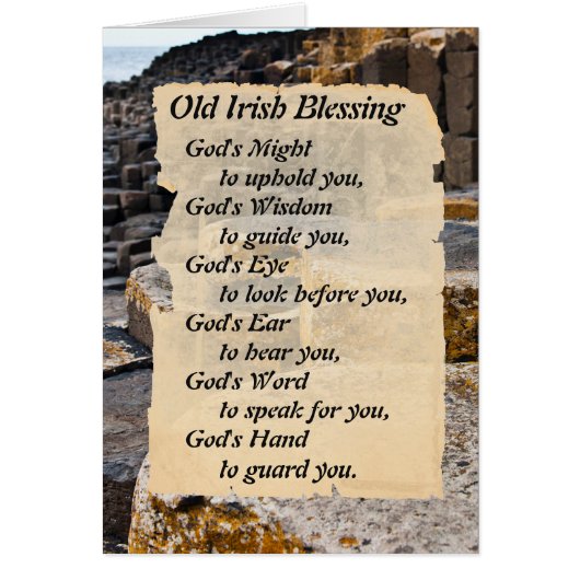Old Irish Blessing Giants Causeway Ireland Card (Voorkant)