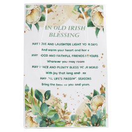 Old Irish Blessing on Gold Dust and Roses Medium Cadeauzakje