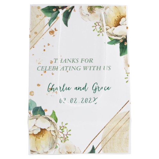 Old Irish Blessing on Gold Dust and Roses Medium Cadeauzakje (Achterkant)