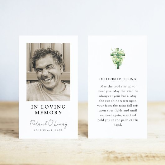 Old Irish Blessing Photo Prayer Card Visitekaartje