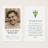 Old Irish Blessing Photo Prayer Card Visitekaartje (Voorkant /achterkant)