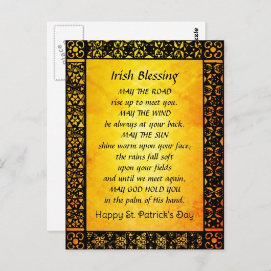 Old Irish Blessing, St. Patrick's Day Briefkaart (Voorkant / Achterkant)