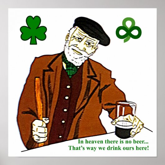 Old Irish Drinker poster (Voorkant)