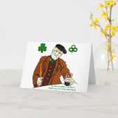 Old Irish Drinker wenskaart Kaart (Gele Bloem)