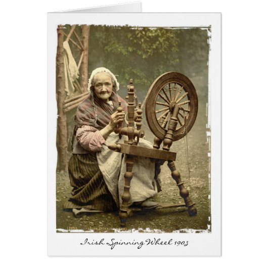 Old Irish Spinning Wheel Custom All-Occasion Kaart (Voorkant)