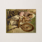 Old Irish Wool Spinner Lady, Jigzaag Puzzle Legpuzzel (Horizontaal)