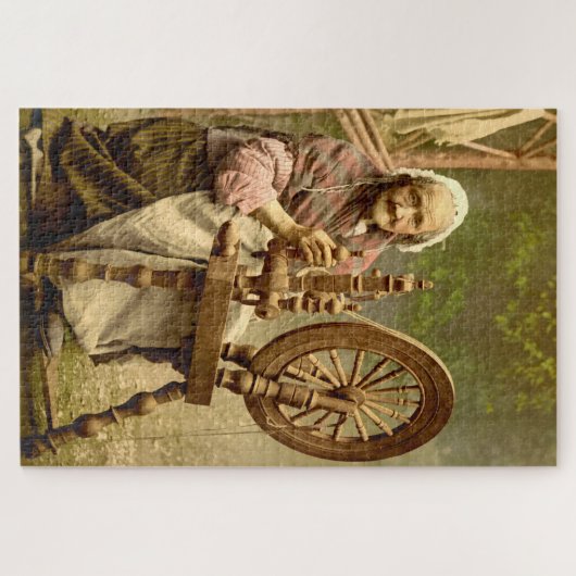Old Irish Wool Spinner Lady Legpuzzel (Horizontaal)