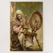 Old Irish Wool Spinner Lady Legpuzzel (Verticaal)