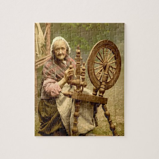 Old Irish Wool Spinner Lady Legpuzzel (Verticaal)