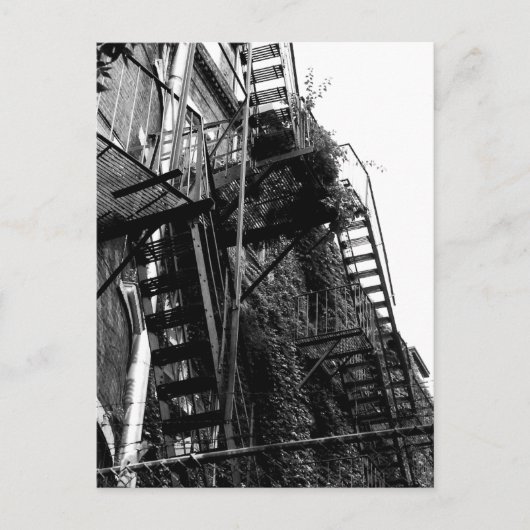 Old Iron Apartment Building Staircase Briefkaart (Voorkant)
