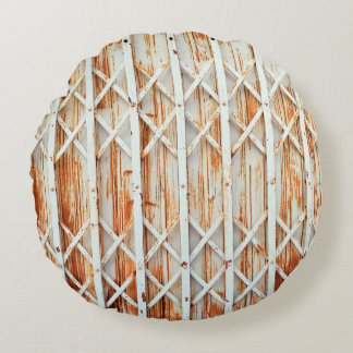 Old iron door panels are rusted. abstract,antique, rond kussen