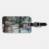 Old Ironsides Boston Harbor Abstract Impressionism Bagagelabel (Voorkant horizontaal)