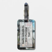 Old Ironsides Boston Harbor Abstract Impressionism Bagagelabel (Achterkant verticaal)