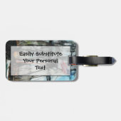 Old Ironsides Boston Harbor Abstract Impressionism Bagagelabel (Achterkant horizontaal)