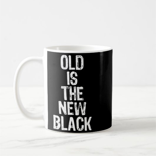 Old Is The New Black Funny Elderly Gift Christmas  Koffiemok (Links)