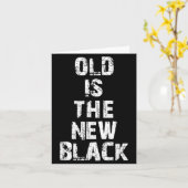 Old Is The New Black Funny Elderly People Birthday Kaart (Gele Bloem)