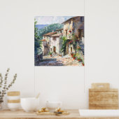 Old Italian Village Poster (Keuken)
