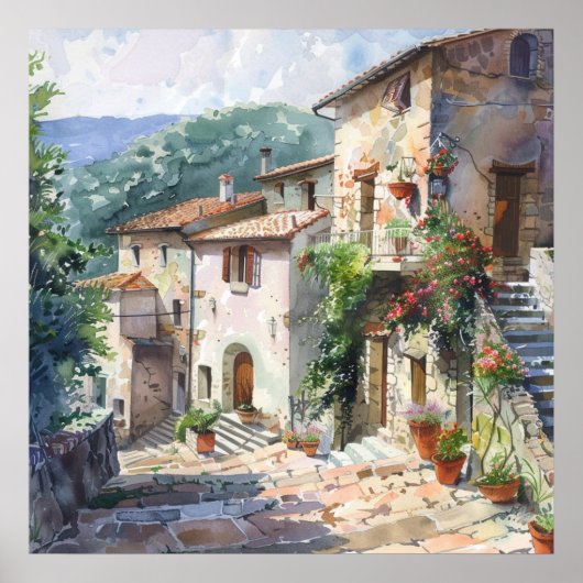 Old Italian Village Poster (Voorkant)