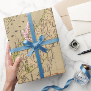 Old Italië Physical Map (1881)  Cadeaupapier