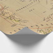 Old Italië Physical Map (1881)  Cadeaupapier (Hoek)