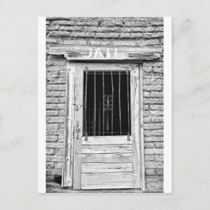 Old Jailhouse Door in Black and White Briefkaart