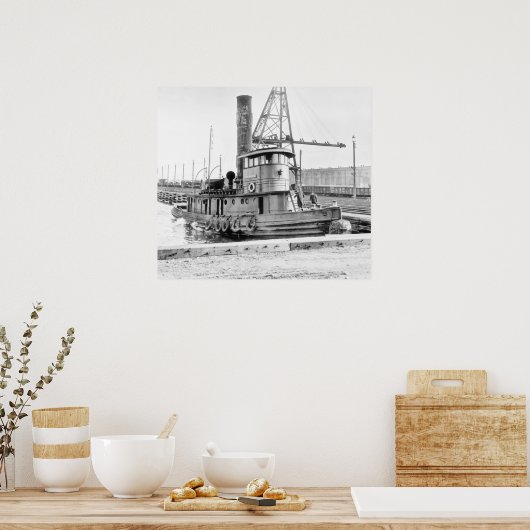 Old Jersey City: Railroad Tug Poster (Keuken)