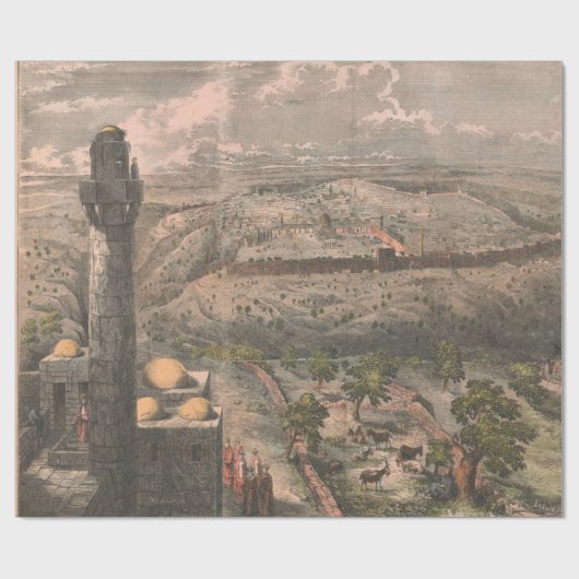 Old Jerusalem Israel Map (1853)  Cadeaupapier (Vlak)