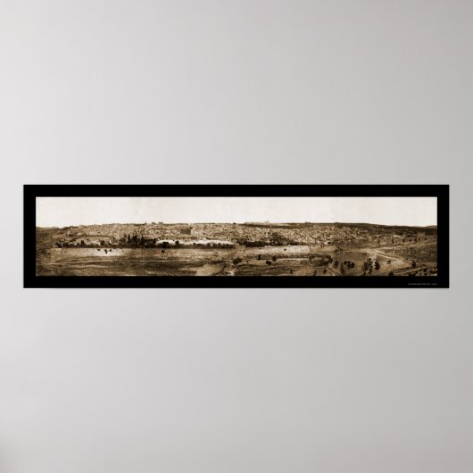 Old Jerusalem Panview Foto 1865 Poster (Voorkant)