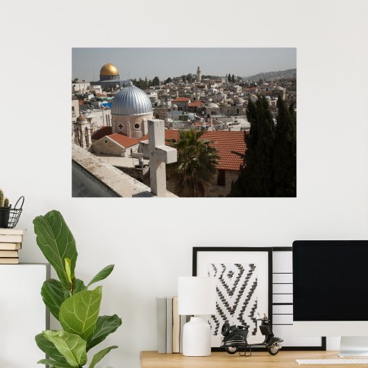 Old Jerusalem's Skyline Poster (Thuiskantoor)