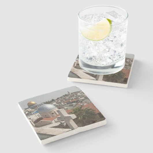 Old Jerusalem's Skyline Stenen Onderzetter (Zijkant)