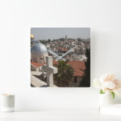 Old Jerusalem's Skyline Vierkante Klok (Huis)