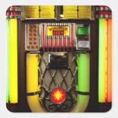 Old Jukebox Vierkante Sticker (Voorkant)