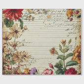 Old Junk Journal Bloembrieven Cadeaupapier (Vlak)