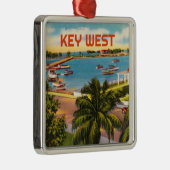 Old Key West Florida met  havenscène Metalen Ornament (Rechts)