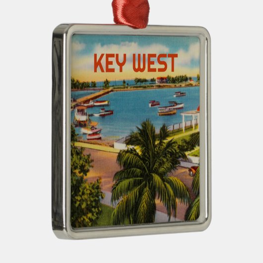 Old Key West Florida met  havenscène Metalen Ornament (Rechts)