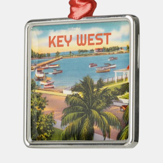 Old Key West Florida met  havenscène Metalen Ornament (Links)
